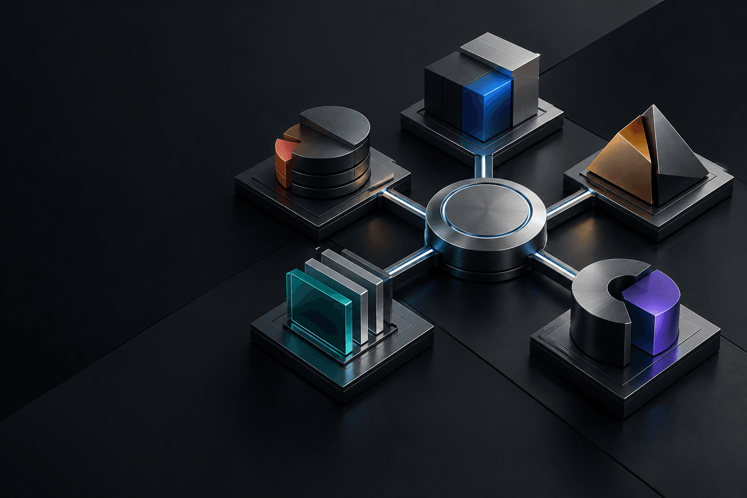 Five distinct modular forms connected through one central operating structure